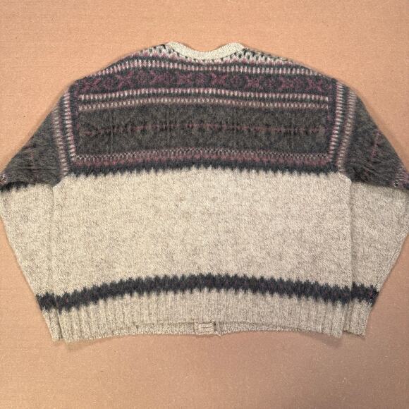 Vintage Wool Blend Striped Button Cardigan Sweater St Johns Bay L Made in USA - Picture 5 of 8